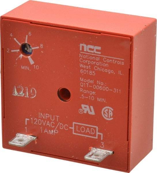 NCC - 2 Pin, Time Delay Relay - 1 at Resistive or Inductive Load Contact Amp, 120 VAC/VDC, On Board Trimpot - A1 Tooling