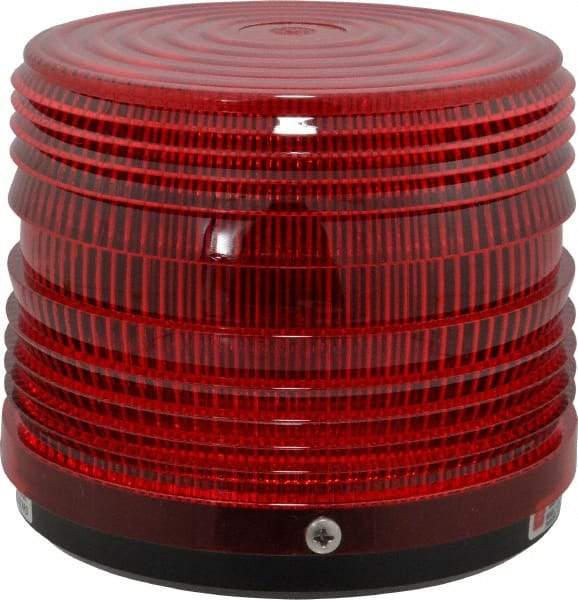 Federal Signal Corp - 120 VAC, 3R NEMA Rated, Strobe Tube, Red, Strobe Light - 80 Flashes per min, 1/2 Inch Pipe, 5-1/2 Inch Diameter, 5-1/4 Inch High, IP66 Ingress Rating, Pipe Mount - A1 Tooling