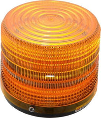 Federal Signal Corp - 120 VAC, 3R NEMA Rated, Strobe Tube, Amber, Strobe Light - 80 Flashes per min, 1/2 Inch Pipe, 5-1/2 Inch Diameter, 5-1/4 Inch High, IP66 Ingress Rating, Pipe Mount - A1 Tooling