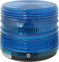 Federal Signal Corp - 120 VAC, 3R NEMA Rated, Strobe Tube, Blue, Strobe Light - 80 Flashes per min, 1/2 Inch Pipe, 5-1/2 Inch Diameter, 5-1/4 Inch High, IP66 Ingress Rating, Pipe Mount - A1 Tooling