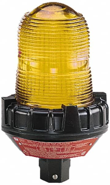 Federal Signal Corp - 120 VAC, 4X NEMA Rated, Strobe Tube, Amber, Strobe Light - 80 Flashes per min, 3/4 Inch Pipe, 5-1/2 Inch Diameter, 9-1/4 Inch High, IP66 Ingress Rating, Pipe Mount - A1 Tooling