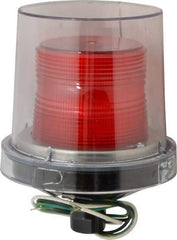 Federal Signal Corp - 120 VAC, 4X NEMA Rated, Strobe Tube, Red, Strobe Light - 80 Flashes per min, 1/2 Inch Pipe, 5-1/2 Inch Diameter, 7-1/4 Inch High, IP66 Ingress Rating, Pipe Mount - A1 Tooling