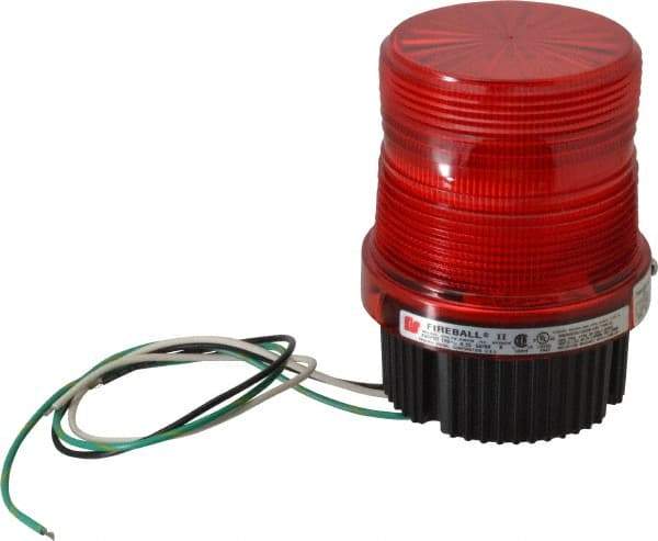 Federal Signal Corp - 120 VAC, 4X NEMA Rated, Strobe Tube, Red, Single Flash Strobe Light - 90 Flashes per min, 1/2 Inch Pipe, 3-15/16 Inch Diameter, 5-1/4 Inch High, IP66 Ingress Rating, Pipe Mount, Surface Mount - A1 Tooling