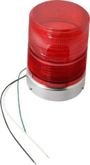 Federal Signal Corp - 120 VAC, 3R NEMA Rated, Strobe Tube, Red, Single Flash Strobe Light - 80 Flashes per min, 1/2 Inch Pipe, 5.7 Inch Diameter, 8-1/2 Inch High, IP45 Ingress Rating, Pipe Mount - A1 Tooling