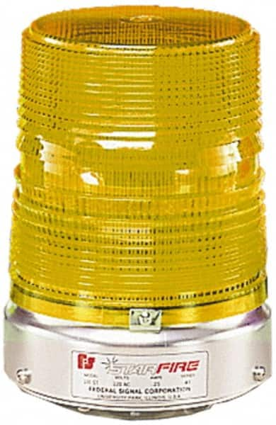 Federal Signal Corp - 120 VAC, 3R NEMA Rated, Strobe Tube, Amber, Double Flash Strobe Light - 80 Flashes per min, 1/2 Inch Pipe, 5-11/16 Inch Diameter, 8-1/2 Inch High, IP45 Ingress Rating, Pipe Mount - A1 Tooling