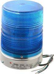 Federal Signal Corp - 120 VAC, 3R NEMA Rated, Strobe Tube, Blue, Single Flash Strobe Light - 80 Flashes per min, 1/2 Inch Pipe, 5.7 Inch Diameter, 8-1/2 Inch High, IP45 Ingress Rating, Pipe Mount - A1 Tooling