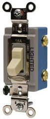 Hubbell Wiring Device-Kellems - 3 Pole, 120 to 277 VAC, 20 Amp, Residential Grade, Toggle, Wall and Dimmer Light Switch - 1-5/16 Inch Wide x 4-1/16 Inch High - A1 Tooling