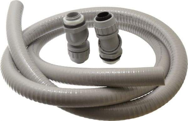 Hubbell Wiring Device-Kellems - 3/4" Trade Size, 6' Long, Flexible Liquidtight Conduit - PVC, 27.8mm ID, Gray - A1 Tooling