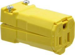 Hubbell Wiring Device-Kellems - 125 VAC, 15 Amp, 5-15R NEMA, Valise, Self Grounding, Commercial, Industrial Grade Connector - 2 Pole, 3 Wire, 1 Phase, 1/2 hp, Nylon, Yellow - A1 Tooling