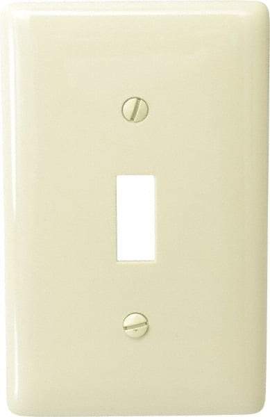 Hubbell Wiring Device-Kellems - 1 Gang, 4-1/2 Inch Long x 2.78 Inch Wide, Standard Switch Plate - Toggle Switch, Ivory, Nylon - A1 Tooling