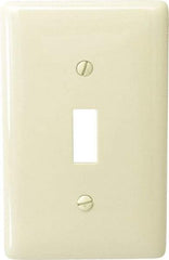 Hubbell Wiring Device-Kellems - 1 Gang, 4-1/2 Inch Long x 2.78 Inch Wide, Standard Switch Plate - Toggle Switch, Ivory, Nylon - A1 Tooling