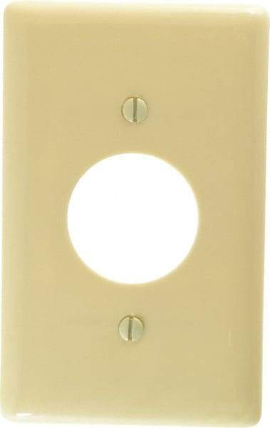 Hubbell Wiring Device-Kellems - 1 Gang, 4-1/2 Inch Long x 2.78 Inch Wide, Standard Outlet Wall Plate - Single Outlet, Ivory, Nylon - A1 Tooling