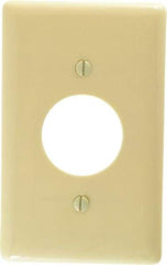 Hubbell Wiring Device-Kellems - 1 Gang, 4-1/2 Inch Long x 2.78 Inch Wide, Standard Outlet Wall Plate - Single Outlet, Ivory, Nylon - A1 Tooling