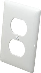 Hubbell Wiring Device-Kellems - 1 Gang, 4-1/2 Inch Long x 2.78 Inch Wide, Standard Outlet Wall Plate - Duplex Outlet, White, Nylon - A1 Tooling