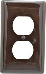 Hubbell Wiring Device-Kellems - 1 Gang, 4-1/2 Inch Long x 2.78 Inch Wide, Standard Outlet Wall Plate - Duplex Outlet, Brown, Nylon - A1 Tooling