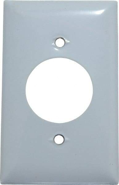 Hubbell Wiring Device-Kellems - 1 Gang, 4-1/2 Inch Long x 2.78 Inch Wide, Standard Outlet Wall Plate - Single Outlet, Metallic, Stainless Steel - A1 Tooling