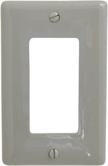 Hubbell Wiring Device-Kellems - 1 Gang, 4-1/2 Inch Long x 2.87 Inch Wide, Standard Outlet Wall Plate - Single Outlet, Gray, Nylon - A1 Tooling