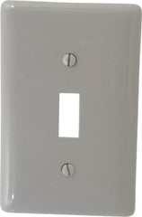 Hubbell Wiring Device-Kellems - 1 Gang, 4-1/2 Inch Long x 2.78 Inch Wide, Standard Switch Plate - Toggle Switch, Gray, Nylon - A1 Tooling