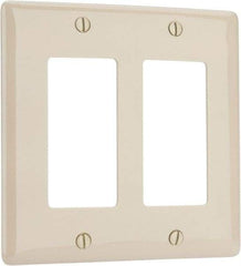 Hubbell Wiring Device-Kellems - 2 Gang, 4-1/2 Inch Long x 4.6 Inch Wide, Standard Outlet Wall Plate - GFCI/Surge Receptacle, Ivory, Nylon - A1 Tooling