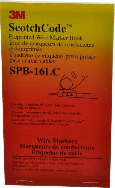 3M - 450 Label, 1.37 Inch Long x 0.22 Inch Wide x 1/4mm Thick, Alphanumeric, Electrical Vinyl Film Book - Black Legend, White Background, 39.2 to 100.4°F, Self Adhesive - A1 Tooling