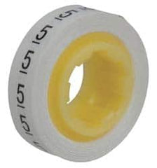 3M - 8' Long x 0.215" Wide, Polyester Film, Preprinted Tape Refills - White Background, Self Adhesive, Character 5 - A1 Tooling