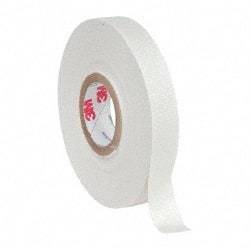 3M - 1/2" x 66', White Glass Cloth Electrical Tape - Series 27, 7 mil Thick, 150 Lb./Inch Tensile Strength - A1 Tooling