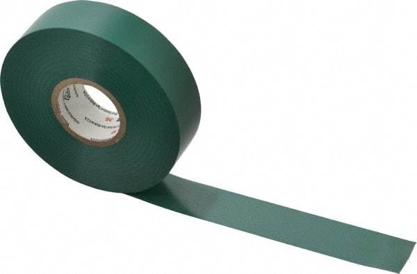 3M - 3/4" x 66', Green Vinyl Electrical Tape - Series 35, 7 mil Thick, 1,250 V/mil Dielectric Strength, 17 Lb./Inch Tensile Strength - A1 Tooling