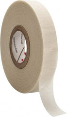 3M - 1/2" x 66', White Glass Cloth Electrical Tape - Series 69, 7 mil Thick, 180 Lb./Inch Tensile Strength - A1 Tooling