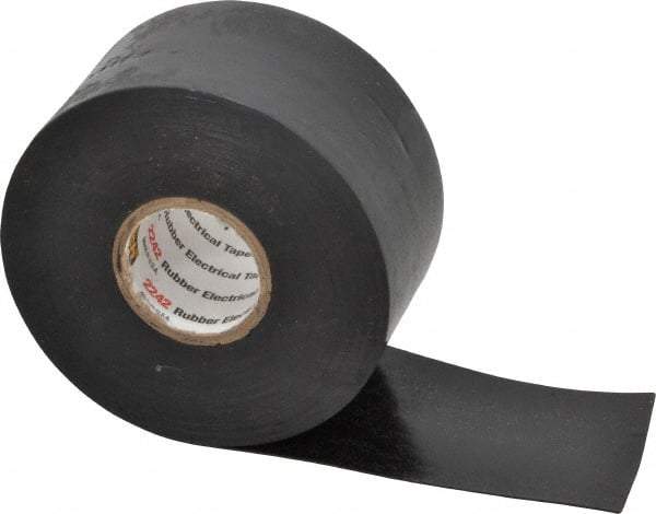 3M - 1-1/2" x 15', Black Rubber Electrical Tape - Series 2242, 30 mil Thick, 750 V/mil Dielectric Strength, 7.5 Lb./Inch Tensile Strength - A1 Tooling