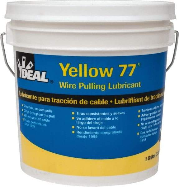 Ideal - 1 Gallon Pail, Yellow Wire Pulling Lubricant Wax - 40 to 120°F, RoHS Compliant, UL Listed - A1 Tooling