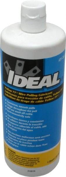 Ideal - 1 Quart Squeeze Bottle, Yellow Wire Pulling Lubricant Gel - 40 to 120°F, RoHS Compliant, UL Listed - A1 Tooling