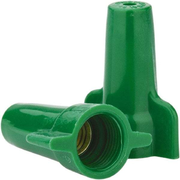 Ideal - 2, 14 to 4, 12 AWG, 600 Volt, Flame Retardant, Wing Twist on Wire Connector - Green, 221°F - A1 Tooling