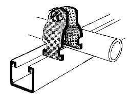 Thomas & Betts - 1-7/8" Pipe, 12 Gauge" Pipe or Tube Clamp - Gold Galvanized, 1,000 Lb Capacity - A1 Tooling