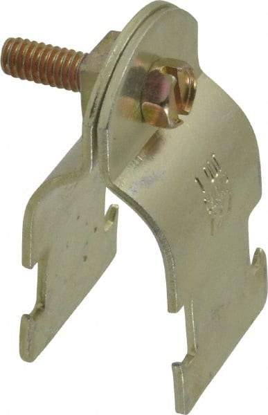 Thomas & Betts - 1" Pipe, 14 Gauge" Pipe or Tube Clamp - Gold Galvanized, 1,000 Lb Capacity - A1 Tooling