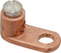 Thomas & Betts - 14-8 AWG Noninsulated Crimp Connection D Shaped Ring Terminal - 1/4" Stud, 13/16" OAL x 3/8" Wide, Tin Plated Copper Contact - A1 Tooling