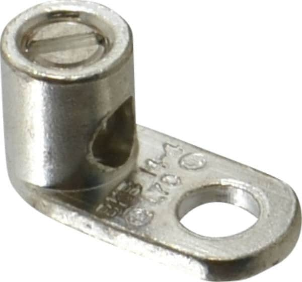 Thomas & Betts - 14-4 AWG Noninsulated Lug Connection D Shaped Ring Terminal - 3/8" Stud, 1-1/8" OAL x 17/32" Wide, Tin Plated Copper Contact - A1 Tooling