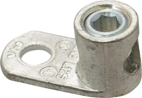 Thomas & Betts - 8-1/0 AWG Noninsulated Lug Connection D Shaped Ring Terminal - 3/8" Stud, 1-1/2" OAL x 47/64" Wide, Tin Plated Copper Contact - A1 Tooling