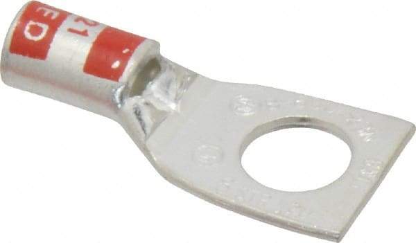 Thomas & Betts - 8 AWG Noninsulated Compression Connection Square Ring Terminal - 5/16" Stud, 1.33" OAL x 0.56" Wide, Tin Plated Copper Contact - A1 Tooling