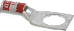 Thomas & Betts - 8 AWG Noninsulated Compression Connection Square Ring Terminal - 3/8" Stud, 1.33" OAL x 0.56" Wide, Tin Plated Copper Contact - A1 Tooling