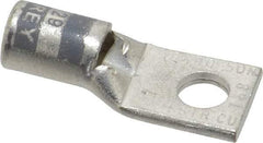 Thomas & Betts - 4 AWG Noninsulated Compression Connection Square Ring Terminal - 1/4" Stud, 1.38" OAL x 0.55" Wide, Tin Plated Copper Contact - A1 Tooling