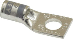 Thomas & Betts - 4 AWG Noninsulated Compression Connection Square Ring Terminal - 5/16" Stud, 1.42" OAL x 0.61" Wide, Tin Plated Copper Contact - A1 Tooling