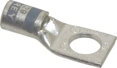 Thomas & Betts - 4 AWG Noninsulated Compression Connection Square Ring Terminal - 3/8" Stud, 1.42" OAL x 0.61" Wide, Tin Plated Copper Contact - A1 Tooling