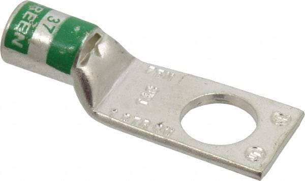 Thomas & Betts - 1 AWG Noninsulated Compression Connection Square Ring Terminal - 1/2" Stud, 2.1" OAL x 0.76" Wide, Tin Plated Copper Contact - A1 Tooling