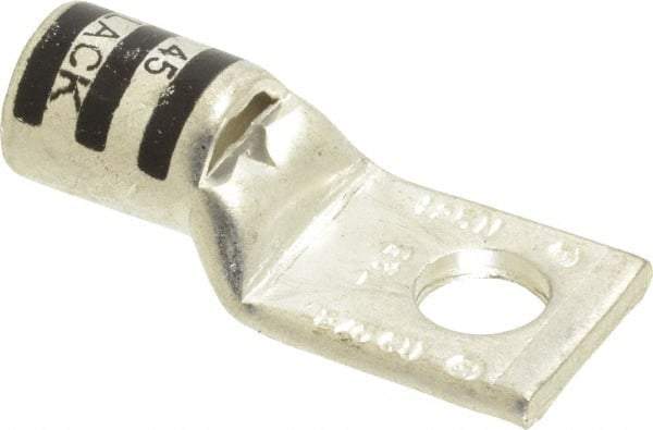 Thomas & Betts - 2/0 AWG Noninsulated Compression Connection Square Ring Terminal - 3/8" Stud, 1.93" OAL x 0.83" Wide, Tin Plated Copper Contact - A1 Tooling