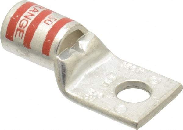 Thomas & Betts - 3/0 AWG Noninsulated Compression Connection Rectangle Ring Terminal - 3/8" Stud, 2.03" OAL x 0.92" Wide, Tin Plated Copper Contact - A1 Tooling