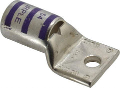 Thomas & Betts - 4/0 AWG Noninsulated Compression Connection Rectangle Ring Terminal - 1/4" Stud, 1.9" OAL x 1.03" Wide, Tin Plated Copper Contact - A1 Tooling