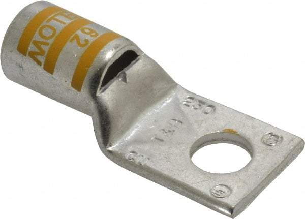 Thomas & Betts - 250 kcmil Wire Noninsulated Compression Connection Square Ring Terminal - 1/2" Stud, 2.6" OAL x 1.13" Wide, Tin Plated Copper Contact - A1 Tooling