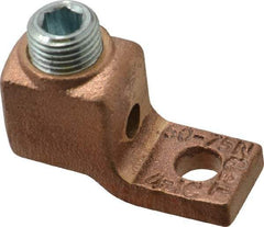 Thomas & Betts - 4-1 AWG Noninsulated Lug Connection Square Ring Terminal - 1/4" Stud, 1-5/8" OAL x 5/8" Wide, Tin Plated Copper Contact - A1 Tooling