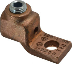 Thomas & Betts - 1-2/0 AWG Noninsulated Compression Connection Square Ring Terminal - 3/8" Stud, 1-15/16" OAL x 13/16" Wide, Copper Contact - A1 Tooling