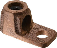 Thomas & Betts - 2-4/0 AWG Noninsulated Crimp Connection D Shaped Ring Terminal - 3/8" Stud, 1-7/8" OAL x 15/16" Wide, Copper Contact - A1 Tooling